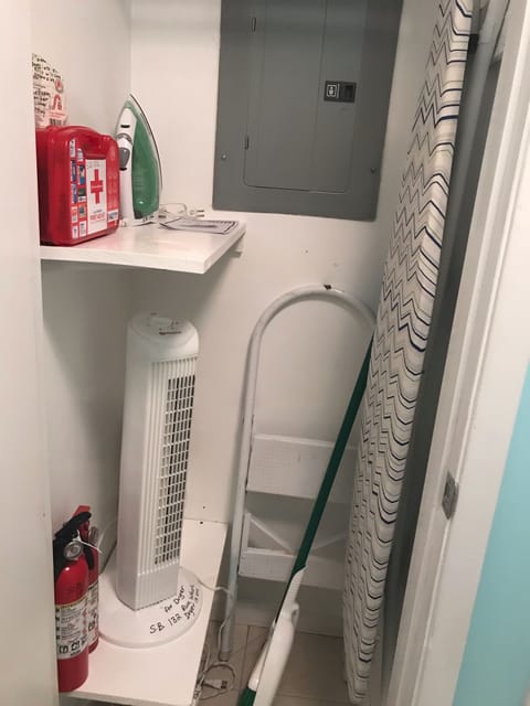 Front Door Closet - Fire Extinguisher, First Aid Kit, Iron/Iron Board, Ladder