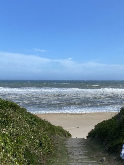 Beach nearby, sun loungers