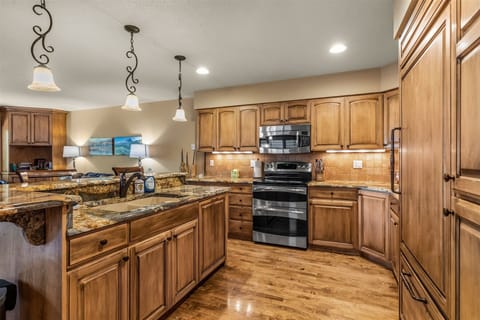 Beautiful wooden cabinets throughout the kitchen