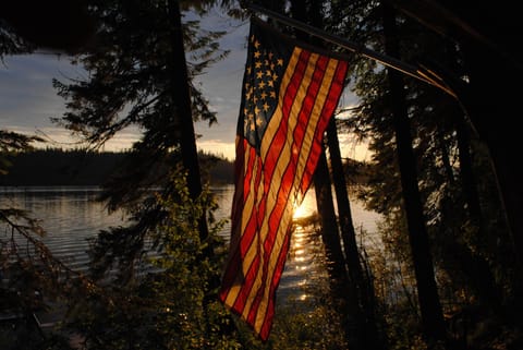 Deck Sunset With Ole Glory!!!!