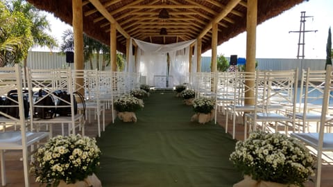 Outdoor banquet area