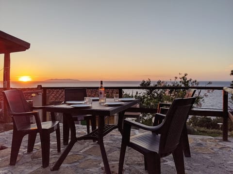 Full seaview private terrace over the sunshine - Capraia Island on background