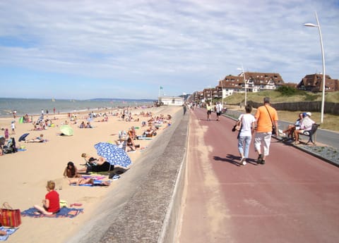 Beach nearby, sun loungers