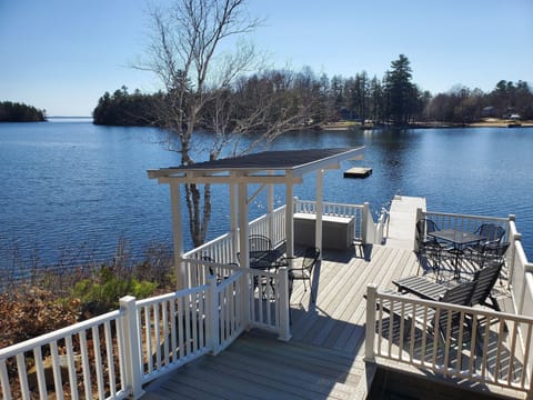 The newly renovated lakeside deck is the hub of activity Spring, Summer & Fall.