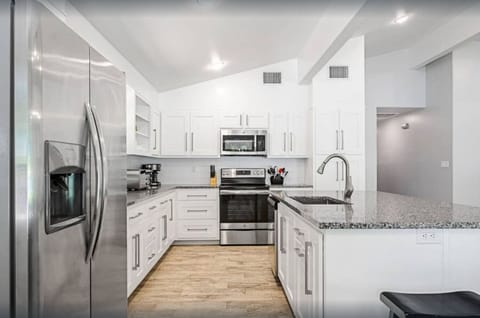 Large kitchen with ample counter space