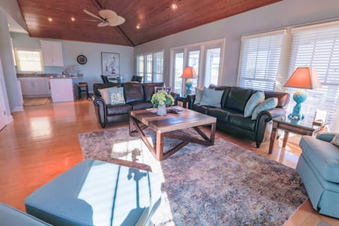 Going Coastal has an inverted floor plan with the living room dining room & kitchen on the second level.