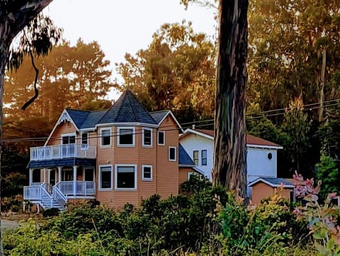 View from the trail to our secluded beach cove in Van Damme Bay.