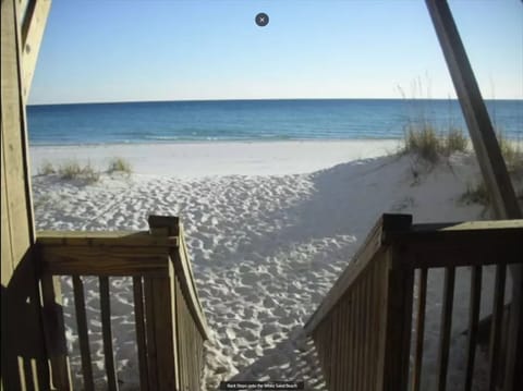 On the beach, sun loungers, beach towels