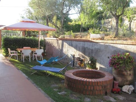 Garden and patio on the mountain side