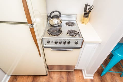 Galley kitchen, fully stocked