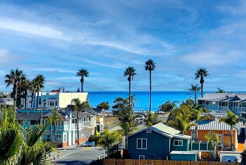 view from the sky bar rooftop deck of downtown Avila and the ocean