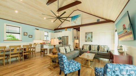 High ceilings in the living area...