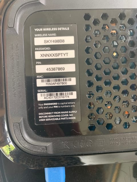 The wifi and the password