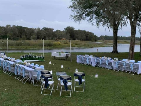 Outdoor banquet area