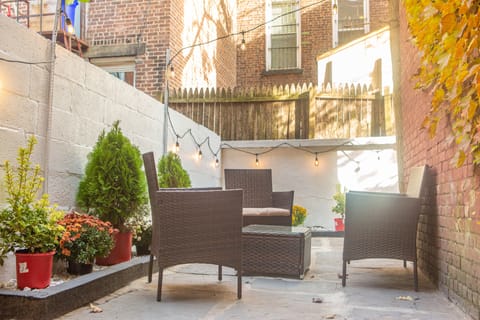 Enjoy a morning coffee or evening cocktail on the private patio