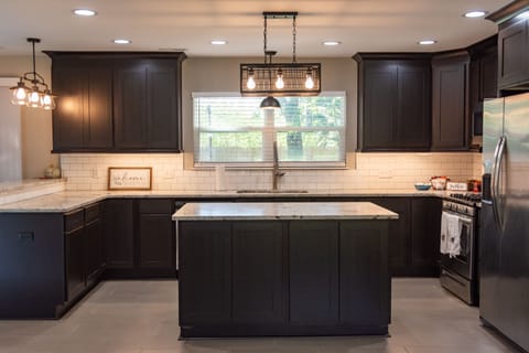 Beautiful granite island for meal prep