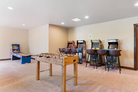 Game room with Arcades, Foosball, and Skee-ball. Toys and Board Games also available!