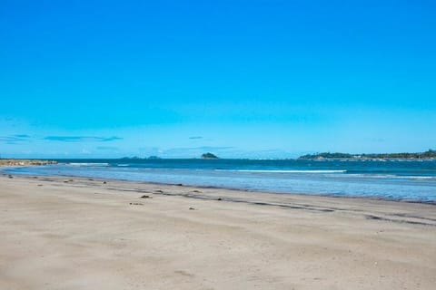 Beach nearby, sun loungers