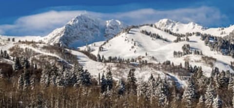 Snowbasin Ski mountain In Winter 