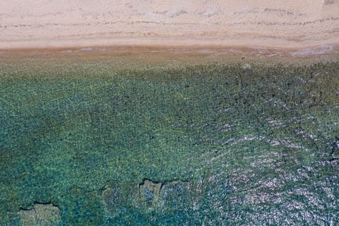 On the beach, beach towels