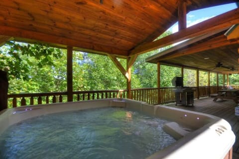 Hot tub on back patio