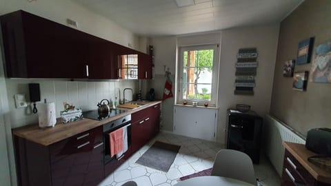 Fridge, oven, coffee/tea maker, electric kettle