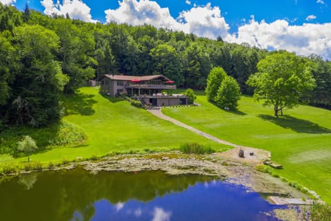 Stunning Catskills lodge with private lake in 70 acres | Delaware ...