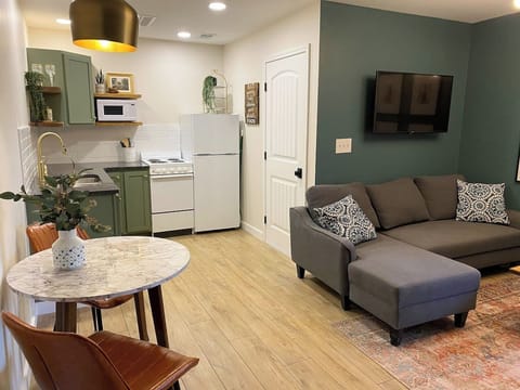 A full kitchen in a small space 