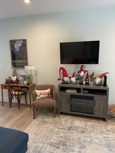 Electric Fireplace decorated for Christmas!