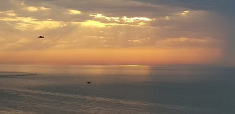 Beach nearby, sun loungers