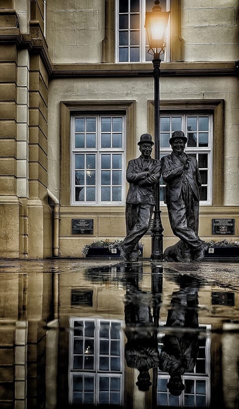 The Laurel and Hardy statue outside the Coronation hall