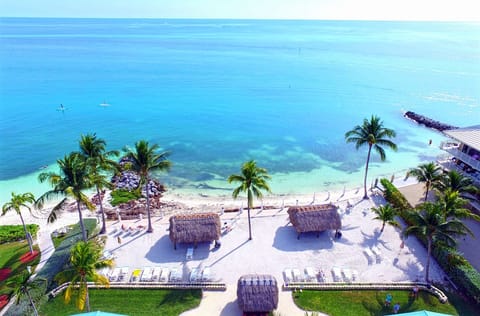 On the beach, sun loungers, beach towels