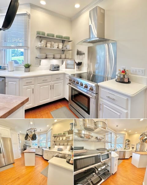 Large kitchen with commercial oven. TONS provided! Ask us for our stocked list!