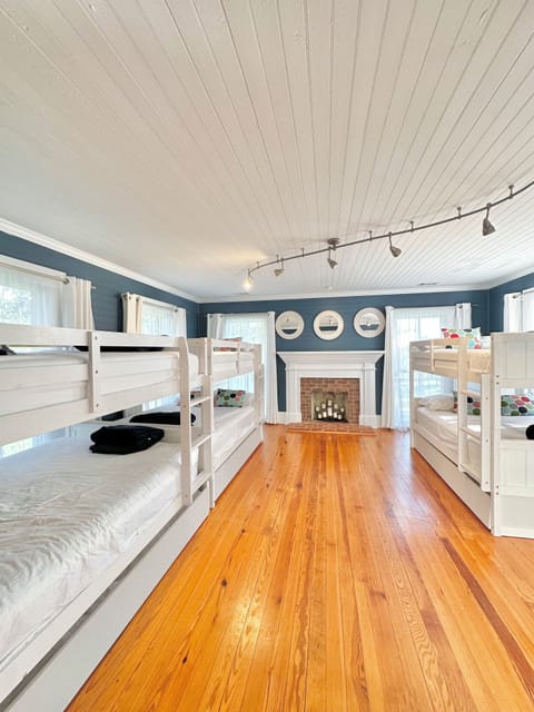Bunk Room - Upper Level (Sleeps 15). 3 full size bunk beds with twin trundles. 