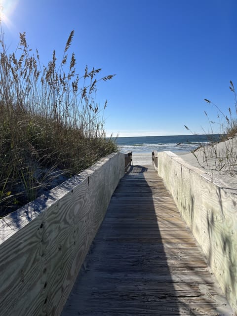 Beach nearby, sun loungers