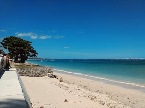 Beach nearby, sun loungers