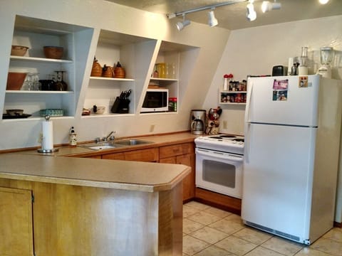 kitchen.  coffee maker- coffee included Lots of spices and cooking utensils. 