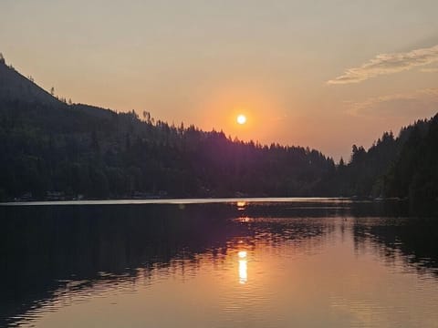 Sunrise view from the cabins top deck