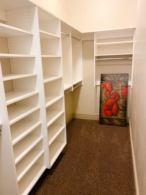 Huge Master Closet easily fits pack n play crib