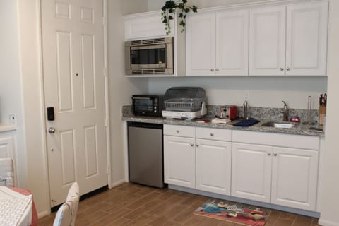 Fridge, microwave, toaster, paper towels