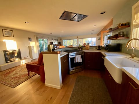 Enjoy the fire while you cook on cool mornings or chilly evenings