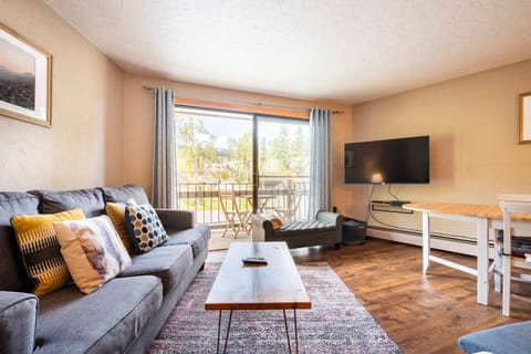 Living room with deck
