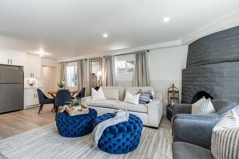 Living Room | Fireplace | Dining Area