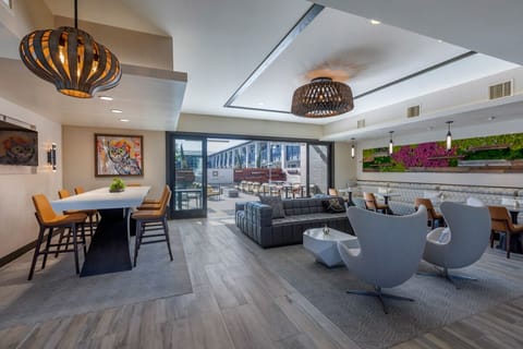 Modern lobby and dining area
