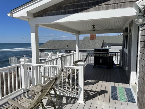 Second Story Deck with Grill. 1/2 is covered and 1/2 open. Great Ocean Views.