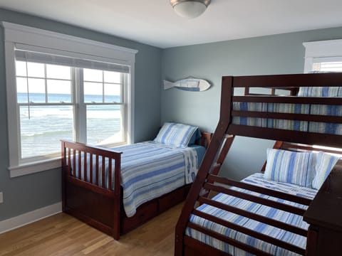 "Children's" Room. Twin Trundle + Full/Twin Bunk. Sleeps 5. Looking out at Ocean