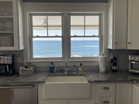Kitchen view looking out at Ocean