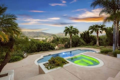 Private pool with lights.  Fencing and grass has been added since this photo