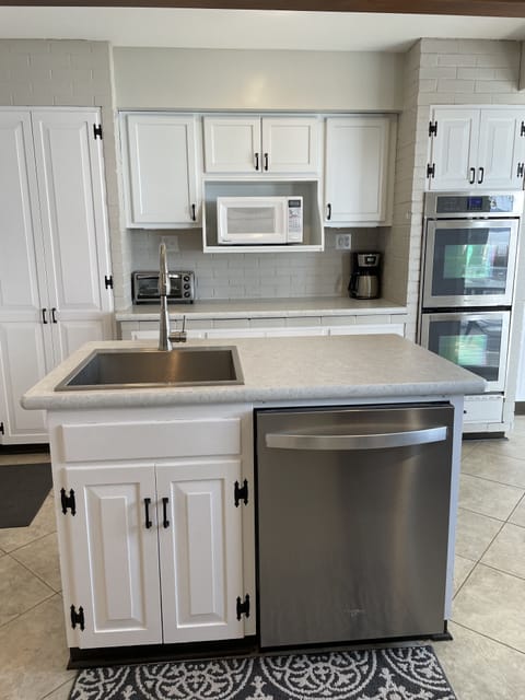 Kitchen island with new dishwasher