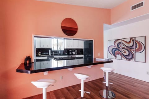 Saddle up at the counter barstools and enjoy a cocktail for happy hour. Cheers!